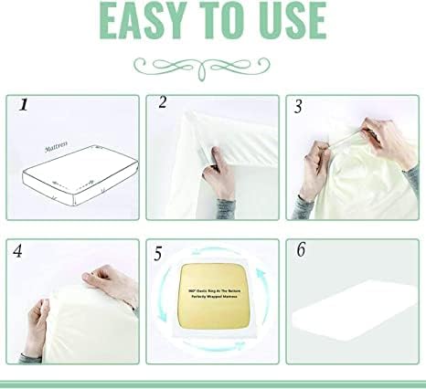 Miniatura 5 de Juego de sábanas de 1000 hilos para caravana de 42 x 80 pulgadas, tamaño blanco sólido, sábanas para campistas, de algodón egipcio de fibra larga,