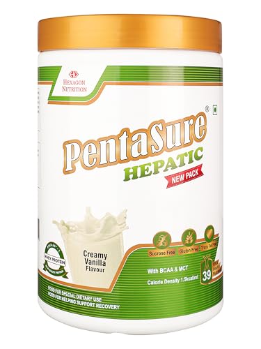 Image of PentaSure Hepatic Liver Care Nutritional Supplement | Vanilla Flavor - 1Kg | BCAA, MCT & Calorie Dense Nutritional Supplement Drink | 17.5g Protein per 100g | Supports Liver Function, Muscle Recovery
