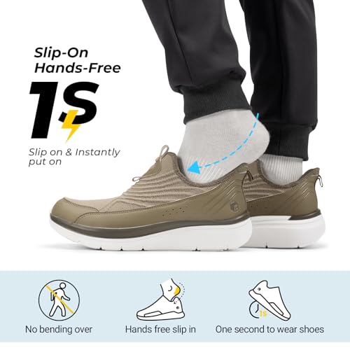 Image of FitVille Men's Extra Wide Slip-On Walking Shoes, Hands-Free Orthopedic Sneakers with Arch Support for Plantar Fasciitis, Bunions and Hammertoes - Step Ease V1