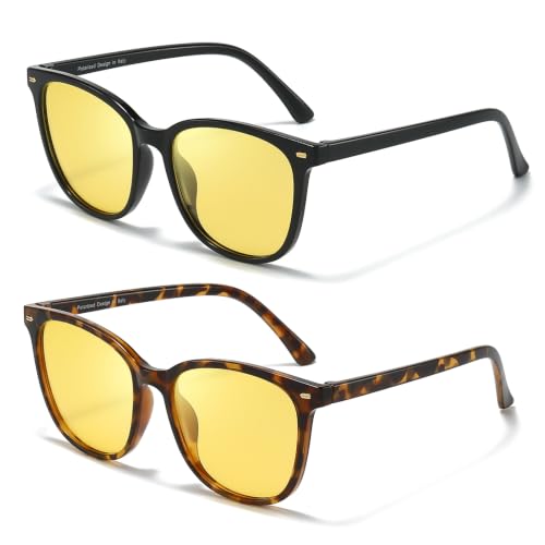Image of 2 Packs Sunglasses for Women Polarized UV400 Protection Lens Big Frame Fashion Glasses Trendy Stylish Shade