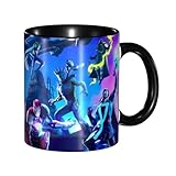 耐熱カップ 水カップ セラミック ティーカップマグ フォートナイト マグカップ コーヒーカップ かわいい セラミック 陶器 オフィスのドリンクカップ おしゃれコップ かわいい マグ 誕生日プレゼント Black