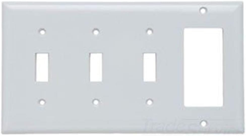 Pass & Seymour Sp326-W 4G 3Sw&1Decora Wall Plt