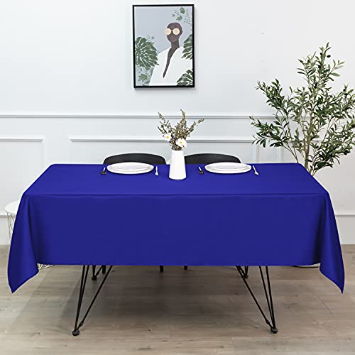 Image of sancua Square Tablecloth - 70 x 70 Inch - Stain and Wrinkle Resistant Washable Polyester Table Cloth, Decorative Fabric Table Cover for Dining Tables, Buffet Parties and Camping, Royal Blue