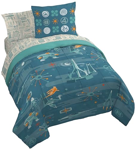 Image of Marvel Fantastic Four Queen Comforter Set 7 Piece Superhero Bedding, Blue