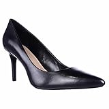 Calvin Klein Women's Gayle Pump, Black Leather, 6