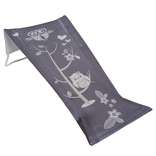 Hamaca de baño silla de bebé de tela gris Owls