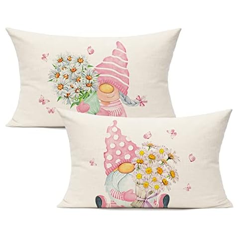 All Smiles Pink Outdoor Lumbar Pillow Covers Set Cover