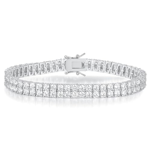 Gemsme Tennis Bracelet for Women 18K White Gold Plated Hypoallergenic 5A+ Cubic Zirconia Bracelets Wedding Party Prom 6.0/6.5/7.0/7.5/8.0 Inch
