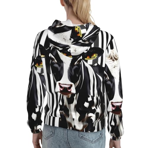 Sweat à capuche vache femme EdWal pull idéal pour le cocooning - 4