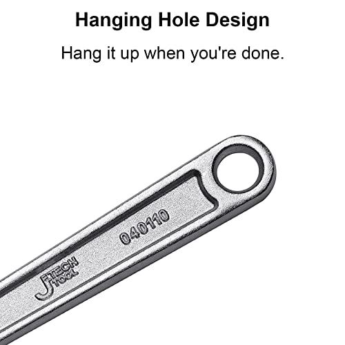 Image of Jetech 10-Inch Adjustable Wrench - Professional Heavy Duty Chrome Vanadium Steel Shifter Spanner with Inch /Metric Scale Wide Caliber Opening