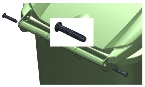 Sulo 2 Stück Scharnierbolzen für alten Deckel und alten Tonnenkörper (vor 2022) - Nie wieder Probleme mit losen Deckeln!