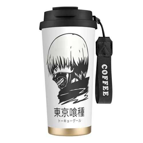 タンブラー 東京喰種 トーキョーグール 金木研 グッズ 水筒 コーヒーカップ コンビニカップ ステンレスボトル 保温保冷 ストロー付き 持ち運び 直接ドリップ 大容量 おしゃれ プレゼント