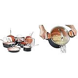 GOTHAM STEEL Ultimate 15 Piece All in One Chefâ€s Kitchen Set Copper Coating & 5 Quart...