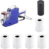 MX-6600 Label Tag Machine Kit, 2 Line 20 Bit Label Sticker Machine, 5 Label Rolls, 1 Ink Roller, Smooth Printing, Easy to Use for Retail, Blue