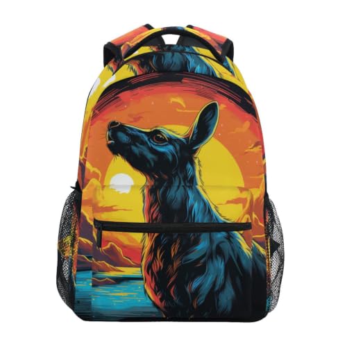Sac à dos kangourou aquarelle confortable contre le mal de dos étudiant