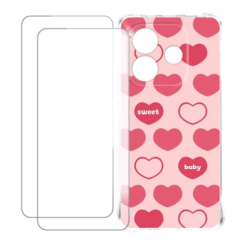 UOGNADGD Xiaomi Redmi Note 14 5G India �Ƃ̌݊������� �J�X�^���J���t���P�[�X�{�����K���X�ی�t�B����2���t�� ? �Ռ��z�������h�~ (�s���N�̃n�[�g)