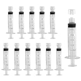 12 Pack luer lock syringe 5ml, Plastic Syringe with Cap, Syringes without Needle, Syringe Luer Lock for Science Labs, Glue Applicator, Measuring Liquids, Individually Sterile Sealed - Image 1