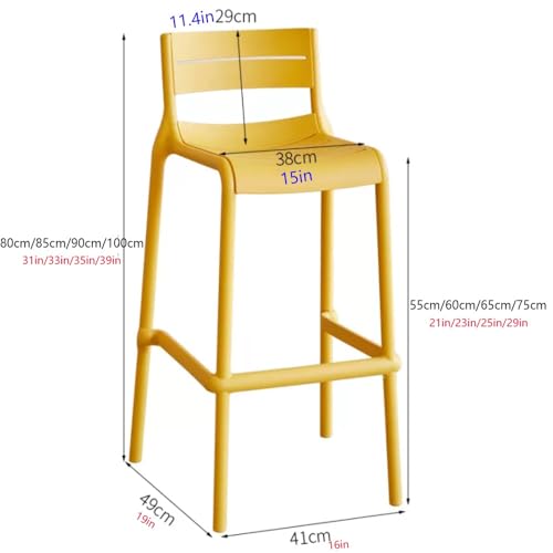 Tabourets d'îlot de cuisine avec dossier et chaise de bar plastique - 4