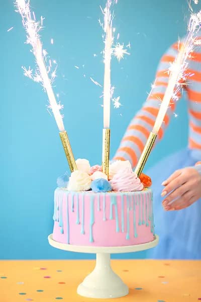 Candela Fontana Per Torta 18 Anni Con Numero Glitterato Argento - Magic Flambè, Fiaccola Scintillante Con Effetto Pioggia Di Stelle, Certificata CE, Durata 60 Secondi