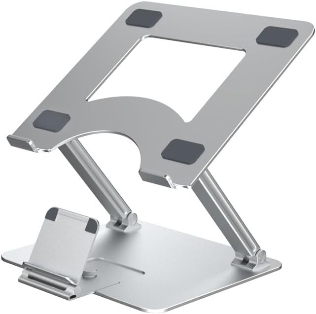 Aluminum Alloy Book Stand Silver Reading Rack Silicone Holder