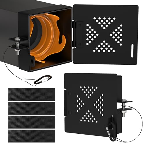 Oture 2-Pack Aluminum RV Bumper End Cap, Fits 4-Inch Square Bumpers, Secure Sewer Hose Storage with No-Insect Vents, Must-Have Trailer Accessories