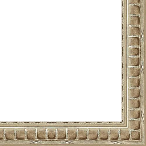 Picture Frame Moulding (Wood) 100ft Bundle - Traditional Silver Finish - 2" Width - 5/8" Rabbet Depth