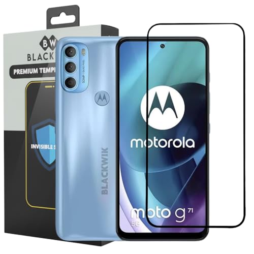 Image of Blackwik Tempered Glass for Motorola G62 / Moto G32 / Moto G73 / Moto G53 / Moto G31 / Moto G41 / Moto G71 5G / Moto G42 / Moto G14 with Edge-To-Edge Coverage | Easy Installation Kit (Black)