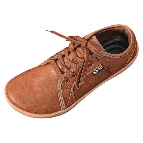 Zapatillas Hombre Zapatos Casuales de Cuero para Hombre con Diseño de Correa Unisex y Deportiva Cómoda (Brown, 44)