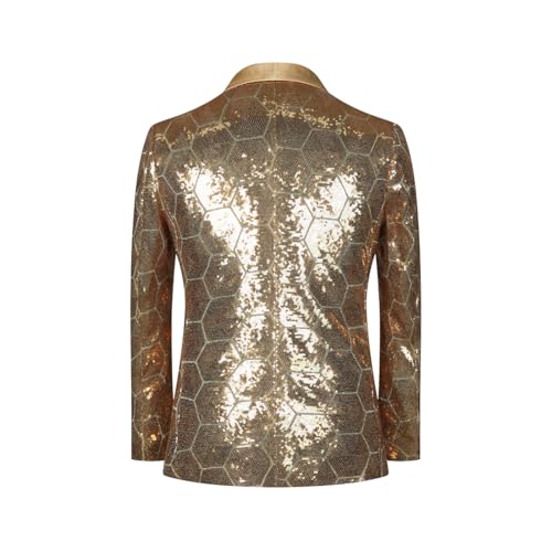 Men's Geometric Hexagonal Futuristic Honeycomb Sequined Blazer Glitter Shiny Sparkly Suit Jacket2