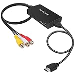 uhddadi RCA to HDMI Converter, AV to HDMI Adapter, AV Composite CVBS Video Audio Converter Adapter Supporting 1080P for PS2/PS3/ STB/Xbox VHS/VCR/Blue-Ray DVD Players