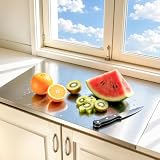 Stainless Steel Cutting Board with Lip Metal Chopping Board for Kitchen