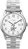 Timex メンズ イージーリーダー 38mm 腕時計 - ダラススターズ 拡張バンド付き ステンレススチール モダン, ステンレススチール, モダン