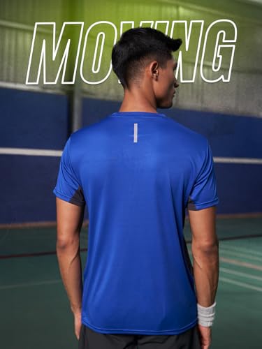 Image of FitMonkey Sports Breathable Crew Neck Dry Fit T Shirt | Regular Fit Cut & Sew T Shirt for Men |Sport T Shirt for Men |Quick Dry Technology with Moisture Control |Lightweight