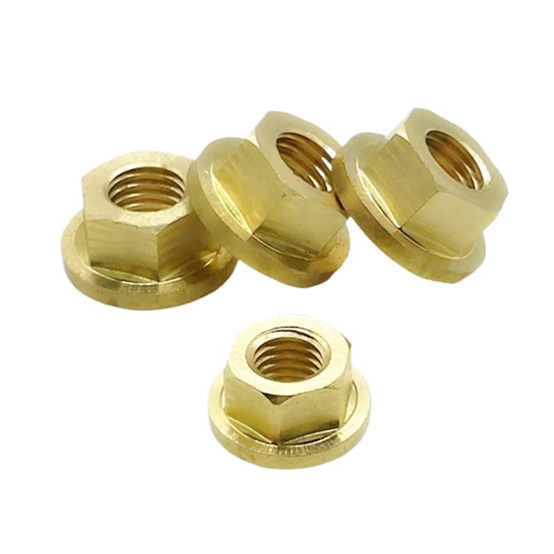 Brass Hex Flange Nuts Non-Serrated Lock Nuts M4 M5 M6 M8 M10 M12 (20,M12 x 1.5)