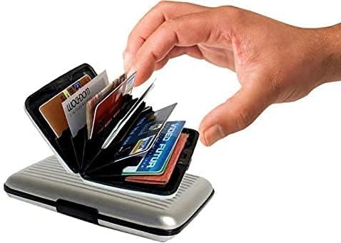 Set of 6 Aluminium Metal Credit Card Wallet Holder/Moneybag Storage- Prevent Identity Theft by Blocking RFID Scanning of Your Credit Cards (Assorted Colors) Size 11x7x5.2cm - Image 7