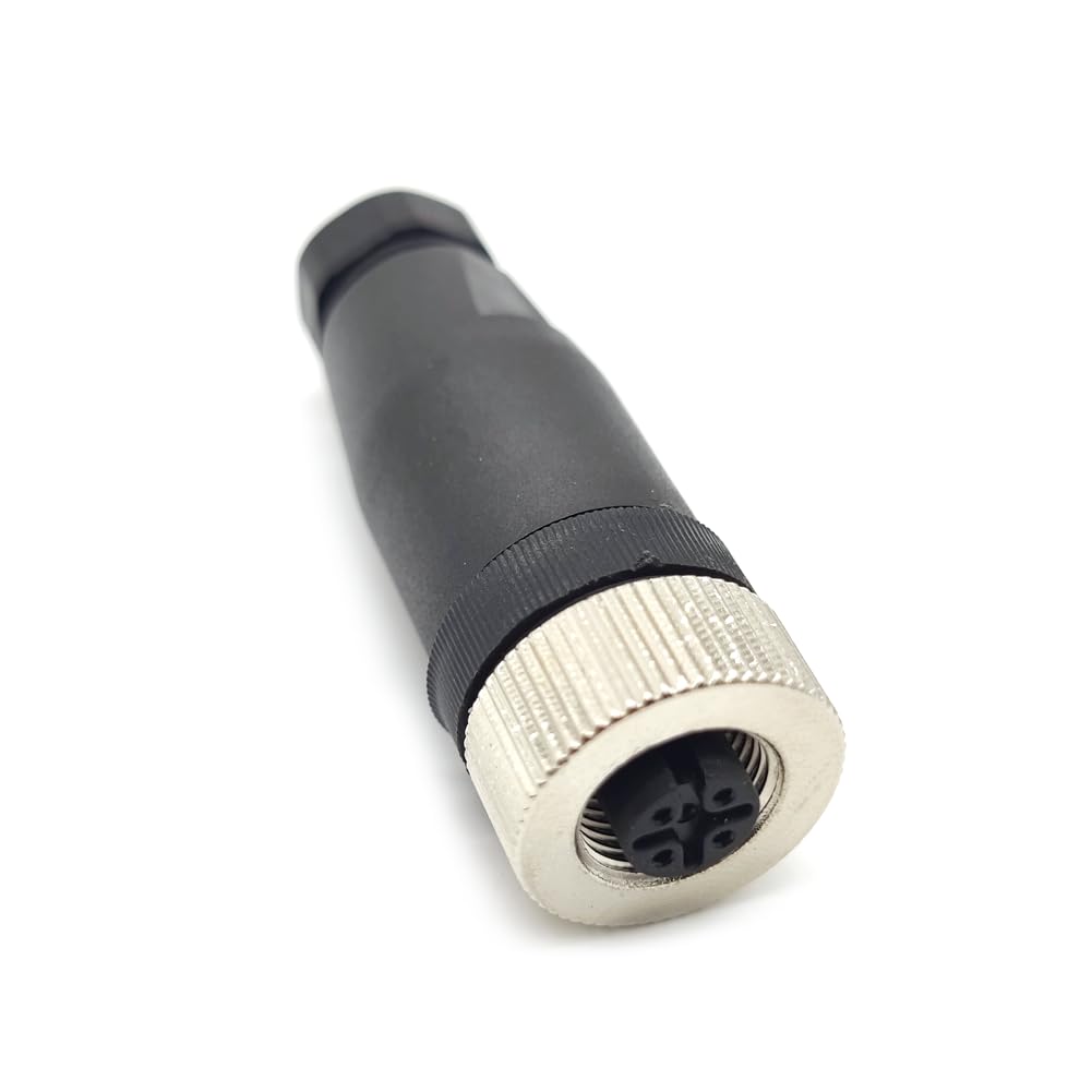 Connettore M12 4 Poli Femmina D Codice - Giunto A Vite Schermato IP67 Impermeabile, Per Sensori E Automazione Industriale - Foto 6