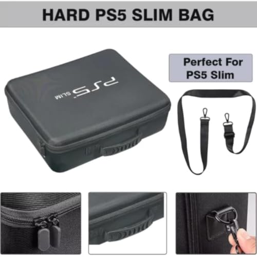 Image of TMG Storage Bag for PS-5(Slim), Carrying Case Portable Waterproof Shockproof Nylon Fabric Bag Fits for PS-5 (Slim) Travel Bag (Camo)