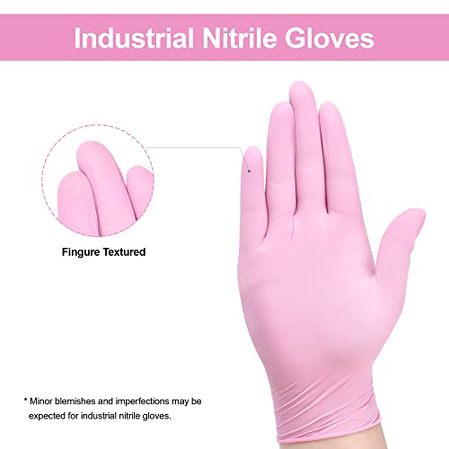 Swiftgrip Pink Nitrile Gloves, 3-Mil, Pink Industrial Gloves Disposable Latex Free, Gloves For Cleaning & Esthetician, Pink Rubber Gloves, Pink Cleaning Gloves, Powder-Free, 100-Ct Box (Medium) #TOP1