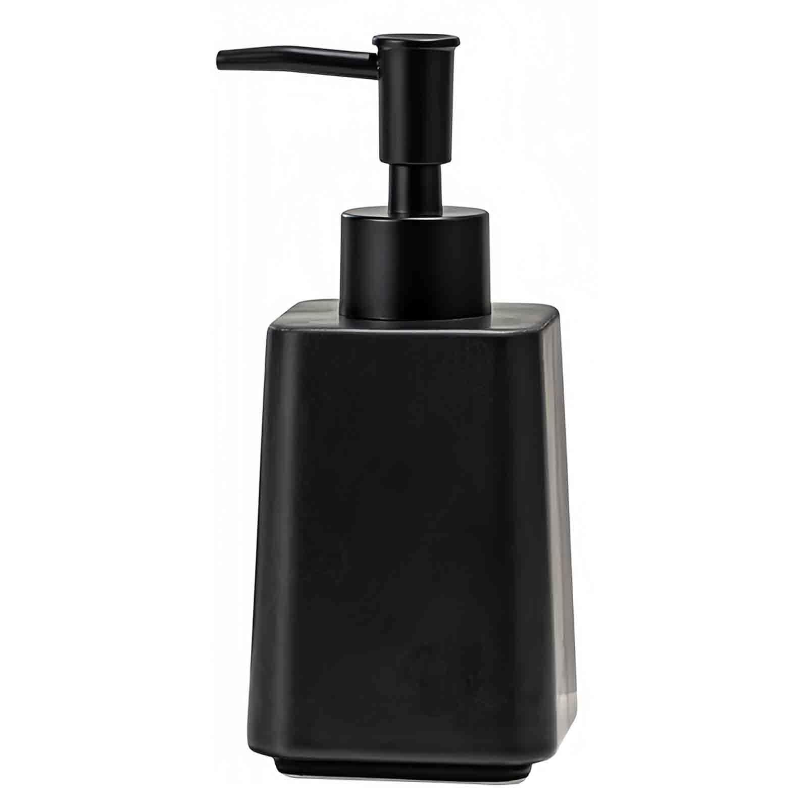 Friendshiphome Black Dish Refillable Lotion Dispenser For Bathroom Soap With Pump Ceramic Shampoo Bathroom Stuff(Black)