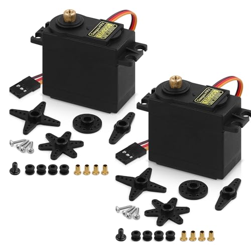 2Pcs MG995 55G Micro Servo Motor Metal Geared Motor Kit for RC Car Robot Helicopter, Mini Servos for Arduino Project