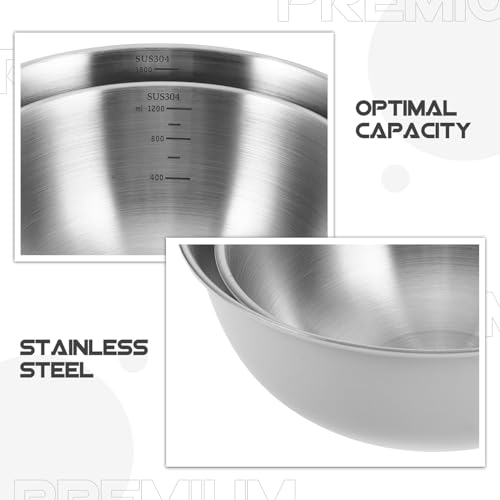 Set de 2 Tazones de Acero Inoxidable 22cm para Cocina miniatura 7