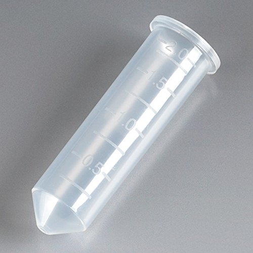 Globe Scientific 111620 Polypropylene Graduated Microcentrifuge Tube without Cap, 2mL Capacity, Natural (Case of 1000)