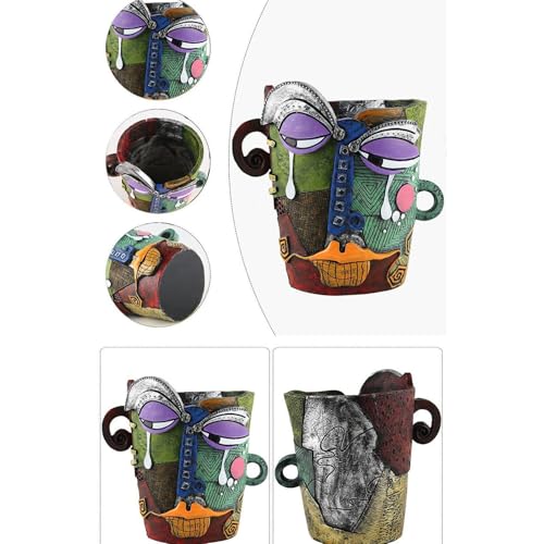 Pot de fleurs en forme de tête pour décoration de table basse créative - 7