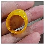 Helle Farbe, kristallklar. ZTTTD Bernsteinringe Frauen Männer Gelbem Honig Wachs Meeresbernringe for Freundin Mutter Geschenkzubehör (Color : A, Size : 20mm)