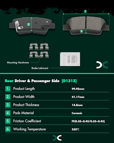 Image of SCITOO D1444 D1313 8PCS Front and Rear Ceramic Brake Pad Sets