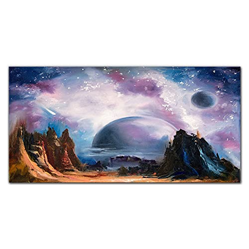 Photo sur verre acrylique galaxie 100x50cm pour habiller un mur vide