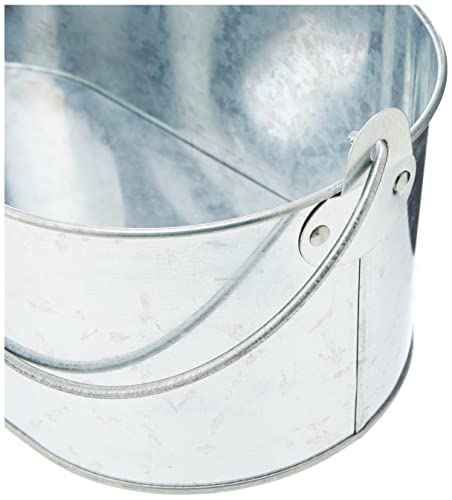 Genware NEV-GSTC2815 Tischbehälter, aus verzinktem Edelstahl, oval, 28 x 15,5 x 10 cm