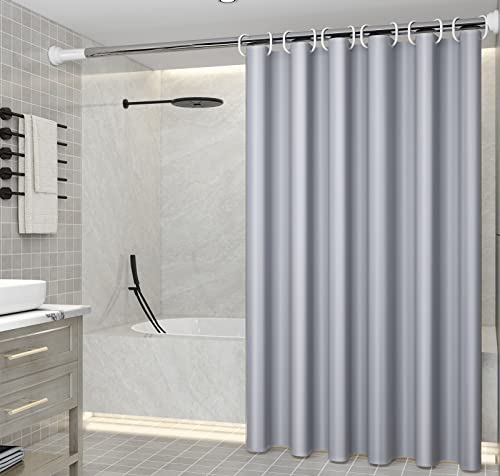 DEARARTBath Silbergrau Duschvorhang für Badezimmer, H180 x B150 cm (1er Pack) Dicken Tuch Duschvorhang Set mit Hooksm, Mehltau Resitant 100prozent Wasserdicht Maschine waschbar, Easy Clean Easy Care