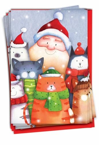 Carte de vœux Père Noël pleine de bonne humeur pour partager des sourires chaleureux