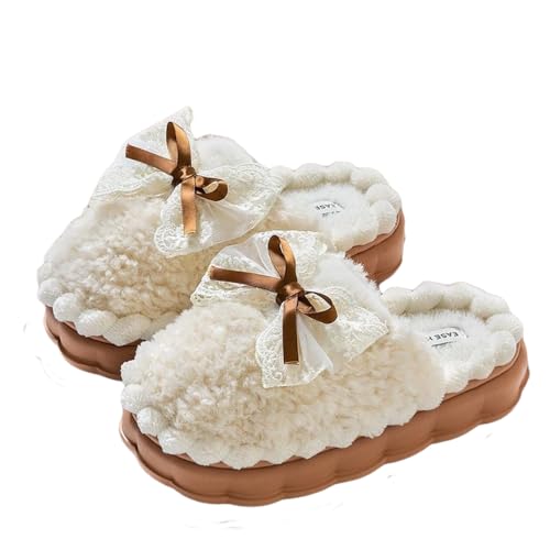 Cute Butterfly Fuzzy Women's Slippers Winter Fluffy Open Toe House Slippers Slip On Plush Bedroom Shoes Indoor Outdoor